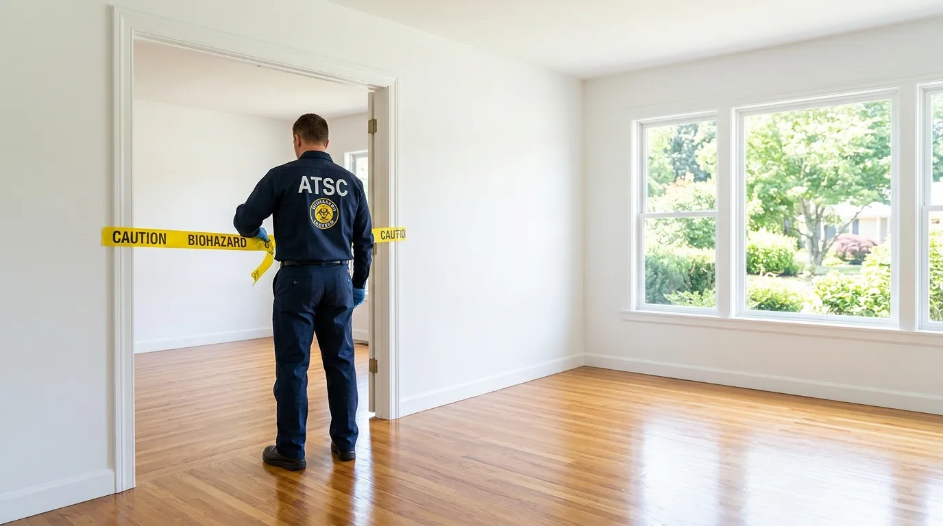 Certified biohazard cleanup crew performing Decomposition Cleanup in Financial District